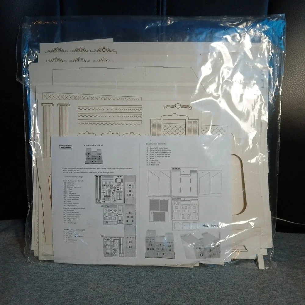 Snipart Laser Cut Design Wood Chip Board Buildings‎ 4 New Packages & Extra Parts